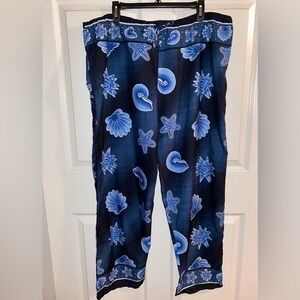 Nautical Seashell Pants, Mermaid Pants, Beach Lounge Pants, Loungewear